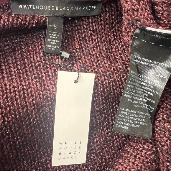 NWT WHBM Burgundy Long Cardigan Whimsigoth Vamp Dark Romance Knit Duster Sweater - Picture 7 of 8